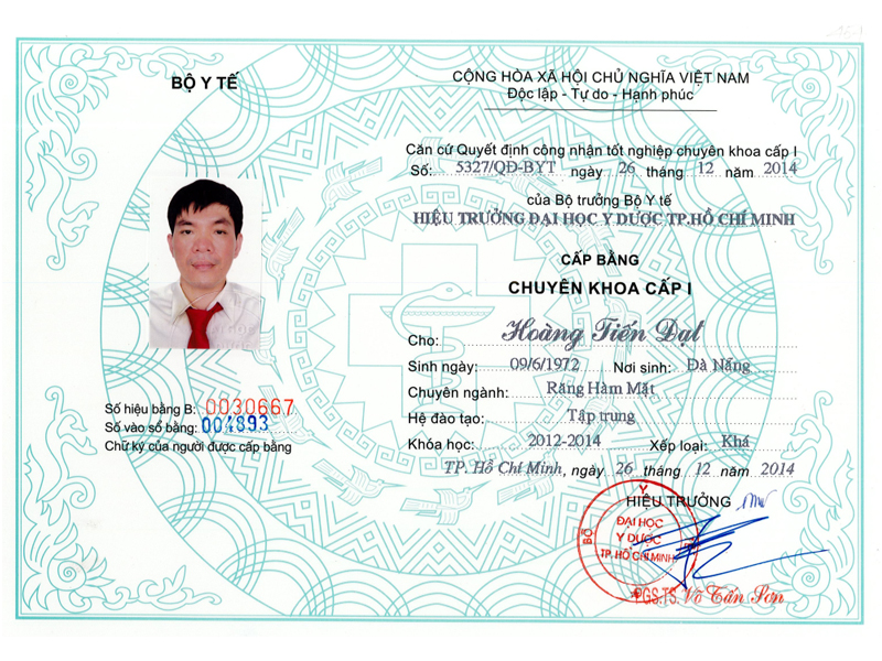 Bằng tốt nghiệp chuyên khoa 1